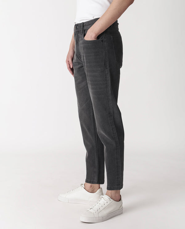 Rare Rabbit Men's Sam Grey Mid Wash Mid Rise Carrot Fit Jeans