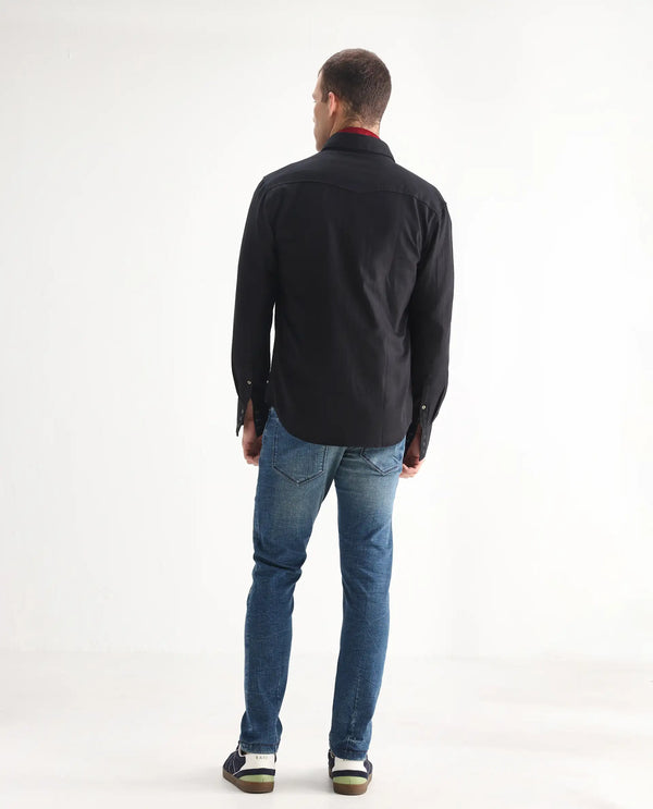 Rare Rabbit Men's Sator Light Blue Mid Wash Mid-Rise Distressed Slim Fit Jeans