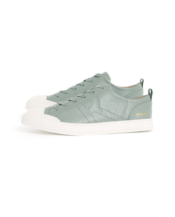 Rare Rabbit Mens Sauron Pro Sage Premium Milled Leather Lace Up Low Top Round Toe Sneaker Shoes
