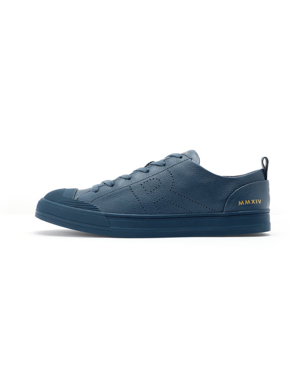 Rare Rabbit Mens Sauron Pro Teal Premium Milled Leather Lace Up Low Top Round Toe Sneaker Shoes
