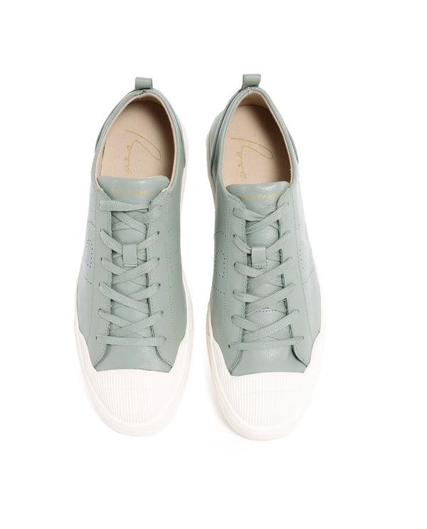 Rare Rabbit Mens Sauron Pro Sage Premium Milled Leather Lace Up Low Top Round Toe Sneaker Shoes