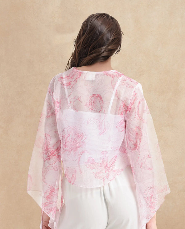 Rareism Women Savona Multi Full Sleeve Collarless Relaxed Fit Abstract Print Shrug
