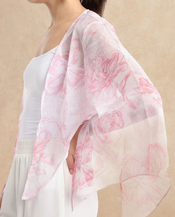 Rareism Women Savona Multi Full Sleeve Collarless Relaxed Fit Abstract Print Shrug