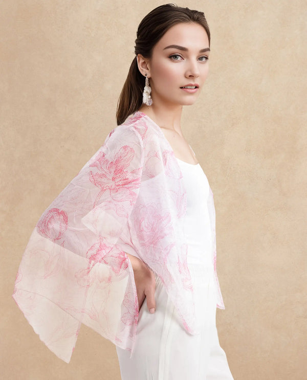 Rareism Women Savona Multi Full Sleeve Collarless Relaxed Fit Abstract Print Shrug