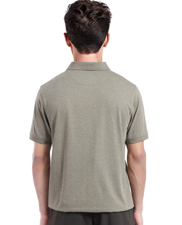 Rare Rabbit Men Schop Olive Cotton Blend Short Sleeve Regular Fit Solid Polo