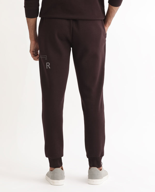 Rare Rabbit Mens Selfos Maroon Track Pant Cotton Polyester Fabric Mid Rise Knitted Draw String Closure Regular Fit