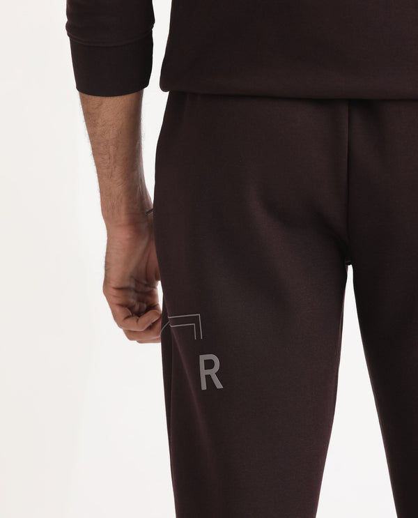 Rare Rabbit Mens Selfos Maroon Track Pant Cotton Polyester Fabric Mid Rise Knitted Draw String Closure Regular Fit