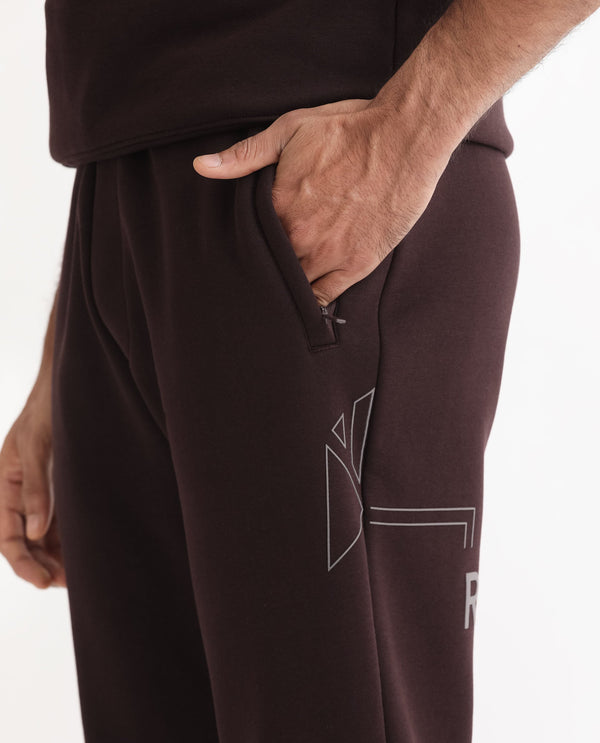 Rare Rabbit Mens Selfos Maroon Track Pant Cotton Polyester Fabric Mid Rise Knitted Draw String Closure Regular Fit