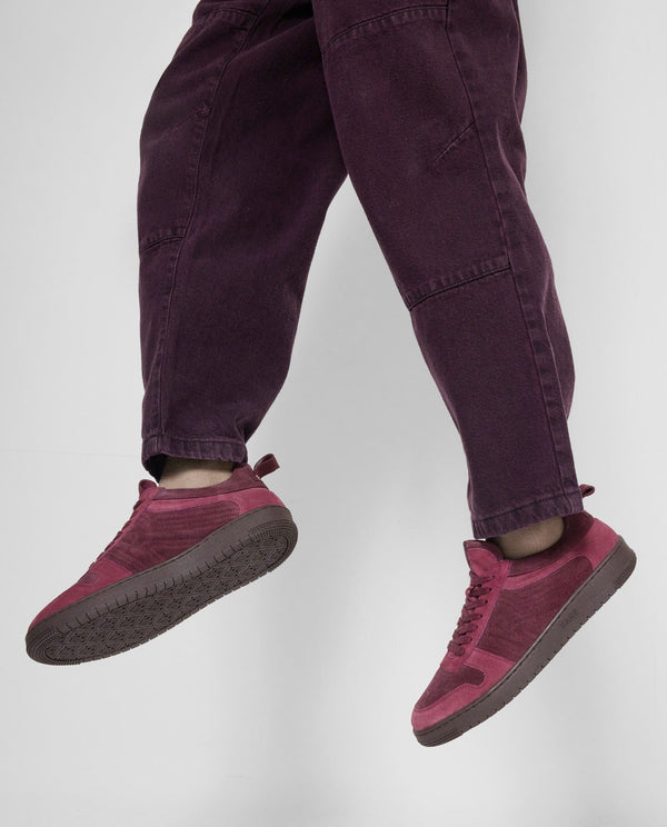Rare Rabbit Men Senab Purple Genuine Suede Leather Low-top Lace Up Sneaker Shoes