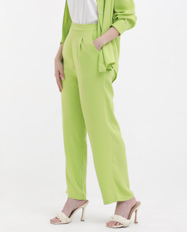 Rareism Womens Serbay Green Trouser Solid