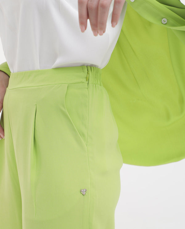 Rareism Womens Serbay Green Trouser Solid