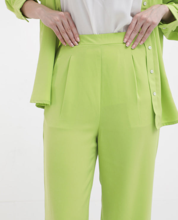 Rareism Womens Serbay Green Trouser Solid