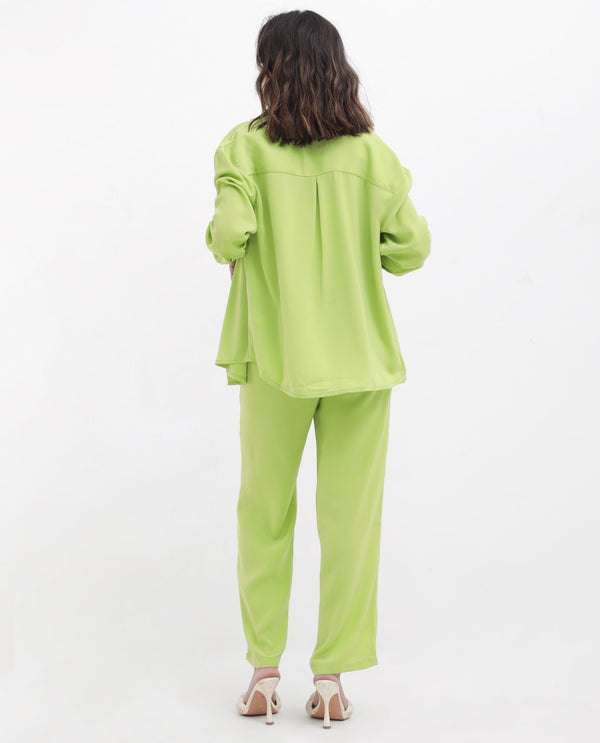 Rareism Womens Serbay Green Trouser Solid
