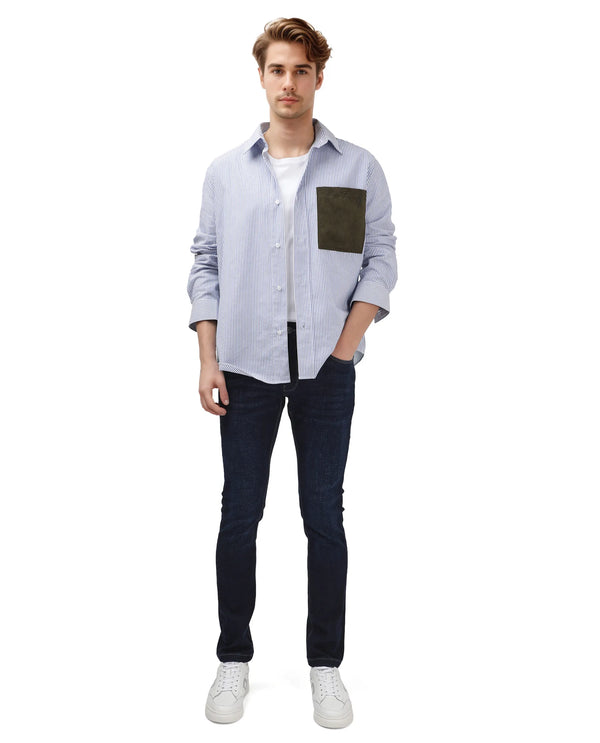 Rare Rabbit Men Shirol Blue Cotton Polyester Fabric Slim Fit Plain Denim Pant