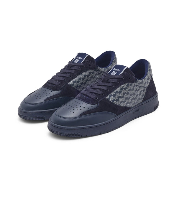 Rare Rabbir Men's Voltro Navy Genuine Leather and Suede Faros 