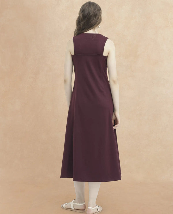 Rareism Womens Shoko Brown Dress Sleeveless Crew Neck Solid