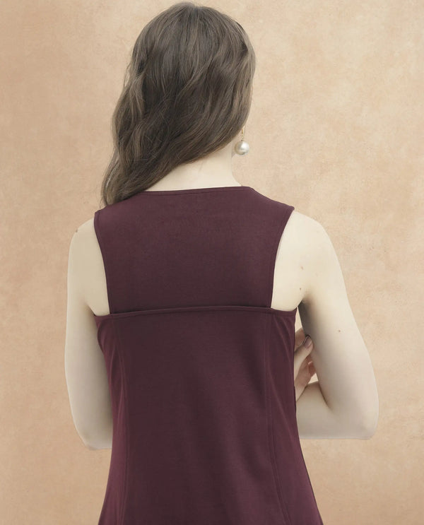 Rareism Womens Shoko Brown Dress Sleeveless Crew Neck Solid