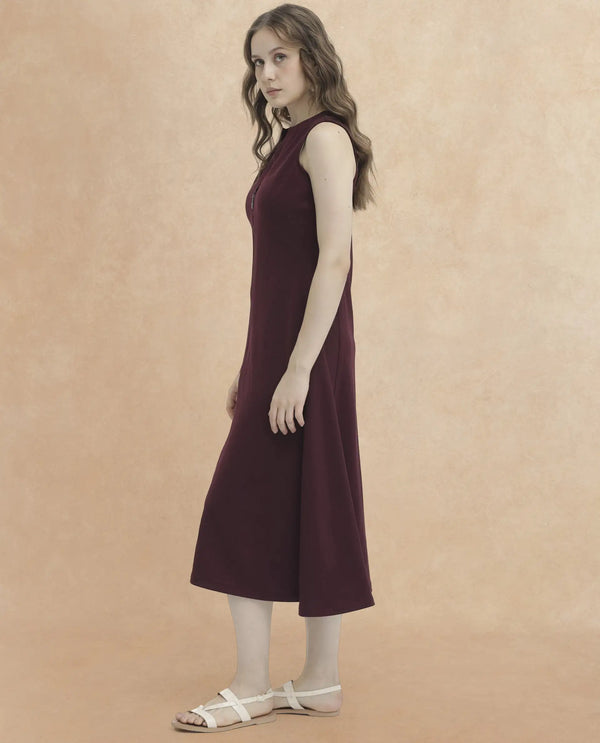 Rareism Womens Shoko Brown Dress Sleeveless Crew Neck Solid