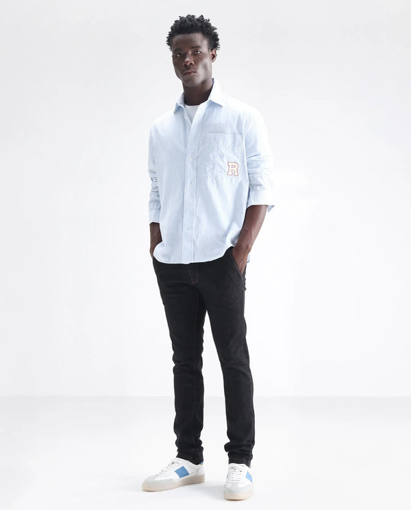 Rare Rabbit Men's Shooters Dark Black Dark Wash Mid-Rise Slim Fit Jeans