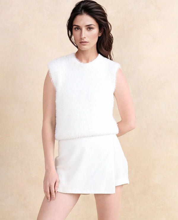 Rareism Women Sielo White Relaxed Fit Plain Sweater