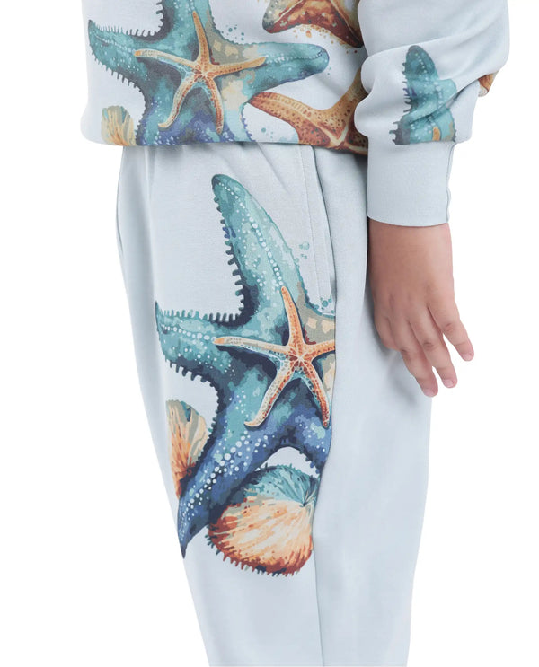 Rare Ones Kids Sims Pastel Blue Cotton Poly Digital Print Trackpant