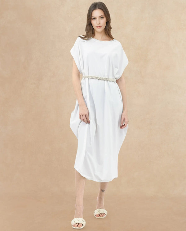 Rareism Womens Siriyo Off White Dress Sleeveless Crew Neck Solid