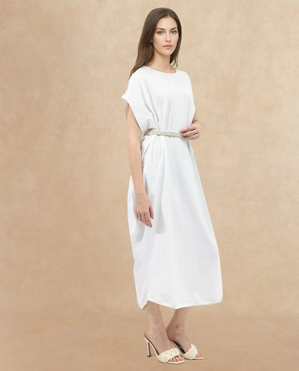 Rareism Womens Siriyo Off White Dress Sleeveless Crew Neck Solid