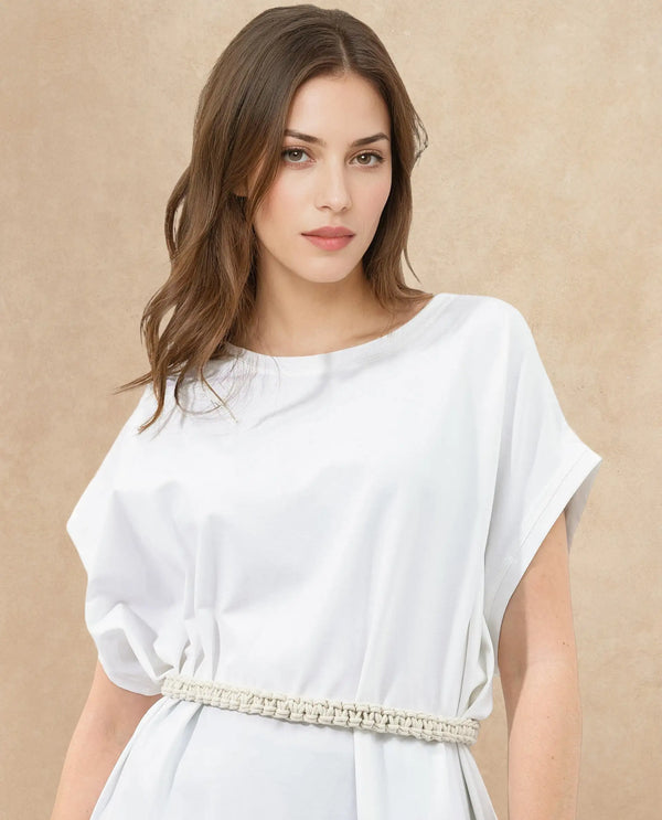 Rareism Womens Siriyo Off White Dress Sleeveless Crew Neck Solid
