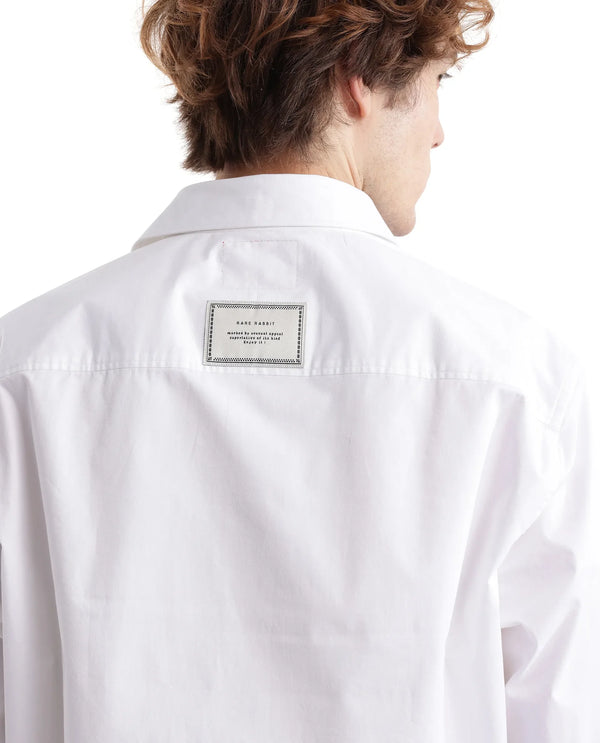 Rare Rabbit Men's Slander White Cotton Fabric Full Sleeve Button Closure Plain Shirt