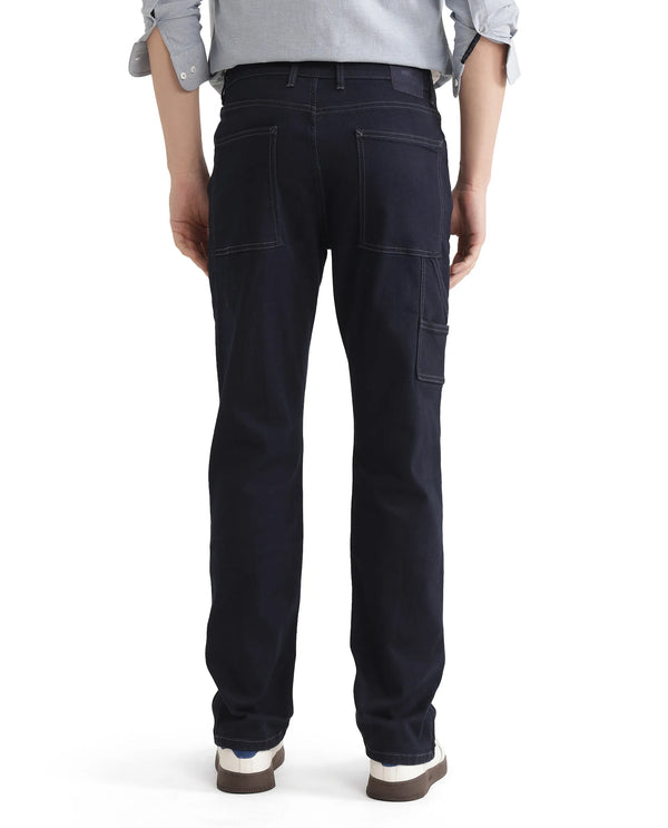 Rare Rabbit Men Slava Blue Cotton Tencel Fabric Regular Fit Plain Denim Pant
