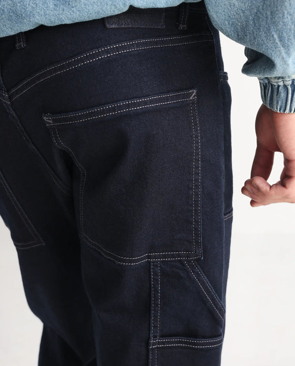 Rare Rabbit Men Slava Blue Cotton Tencel Fabric Regular Fit Plain Denim Pant
