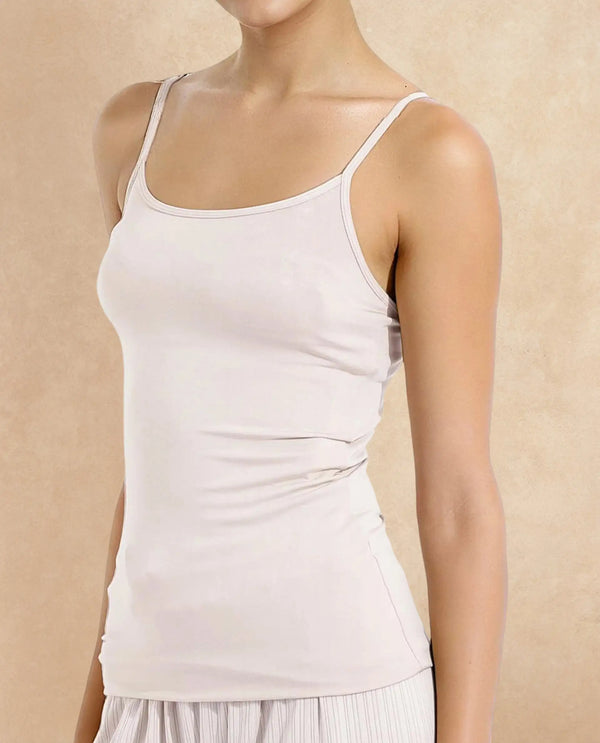 Rareism Women Slipon Beige Modal Fabric Solid Inner Wear