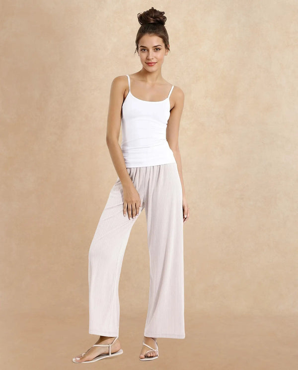 Rareism Women Slipon White Modal Fabric Solid Inner Wear