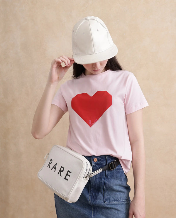 Rareism Women Somrac Light Pink Crew Neck Graphic Print T-Shirt