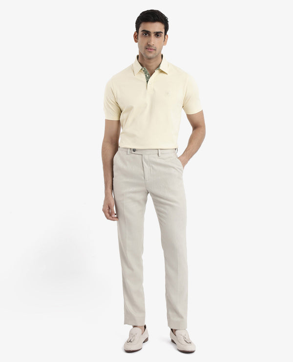 Rare Rabbit Men's Spencer Yellow Short Sleeve Button Closure Regular Fit Solid Polo T-Shirt