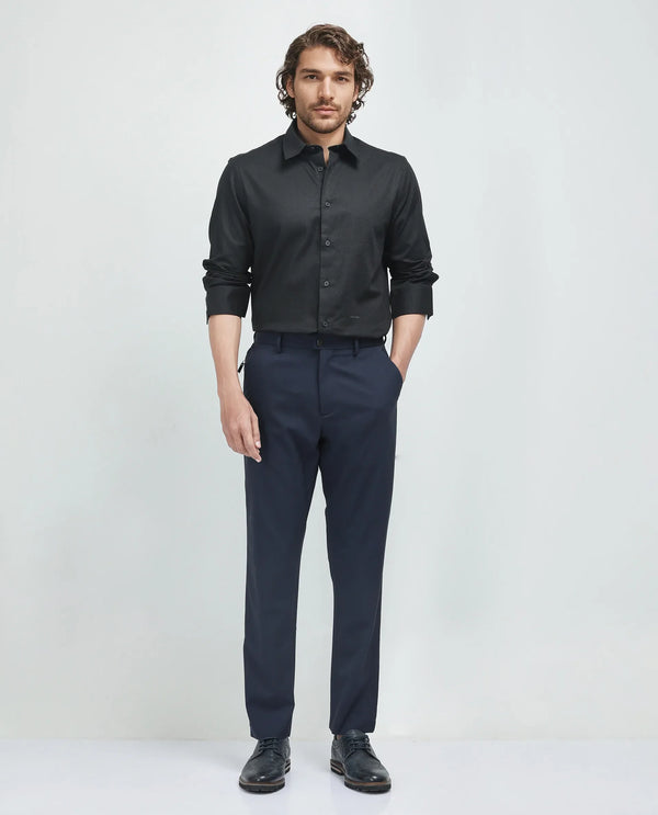 Rare Rabbit Men's Stum Ls Black Cotton Fabric Full Sleeve Collared Neck Button Closure Printed Shirt