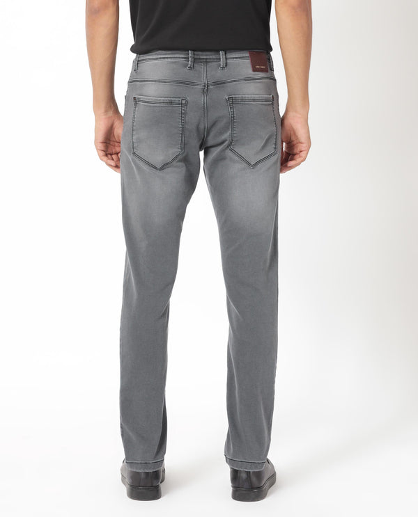 Rare Rabbit Men's Switz Dark Grey Mid Wash Mid-Rise Slim Fit Jeans