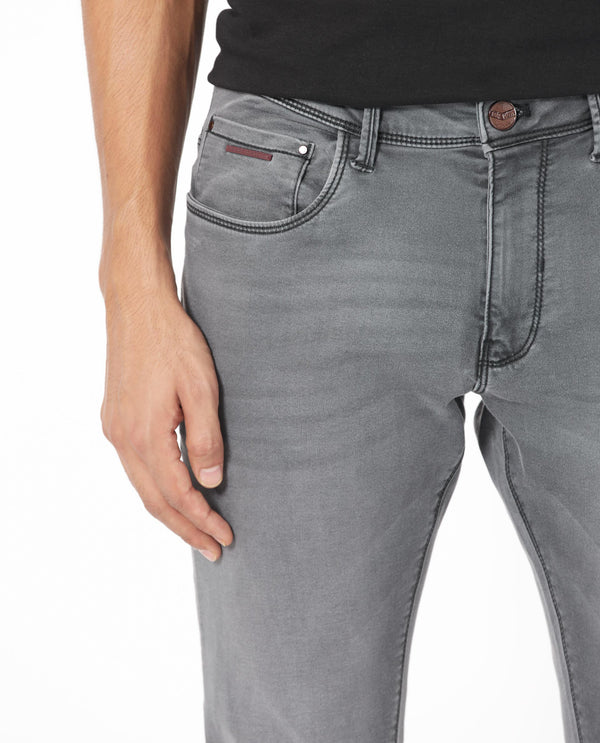 Rare Rabbit Men's Switz Dark Grey Mid Wash Mid-Rise Slim Fit Jeans