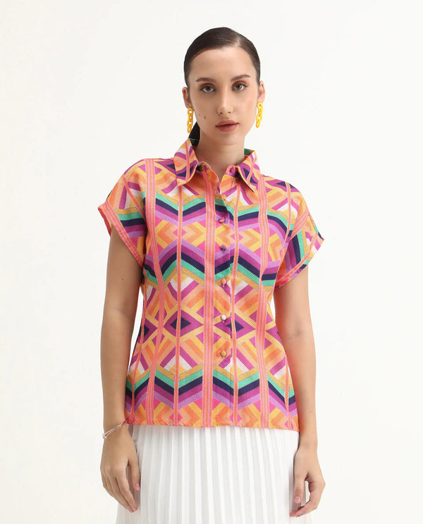 Rareism Women Tarasa Multi Printed Top