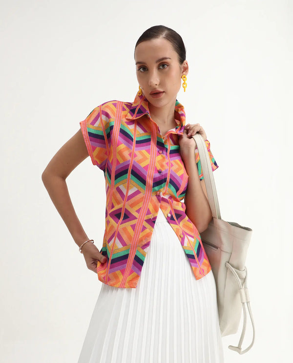 Rareism Women Tarasa Multi Printed Top