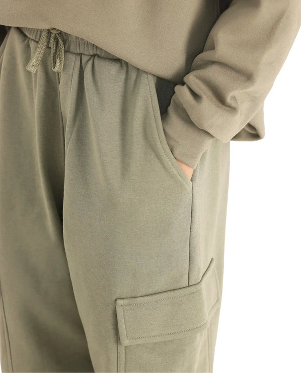 Rare Ones Kids Taro Dusky Green Cotton Poly Solid Trackpant