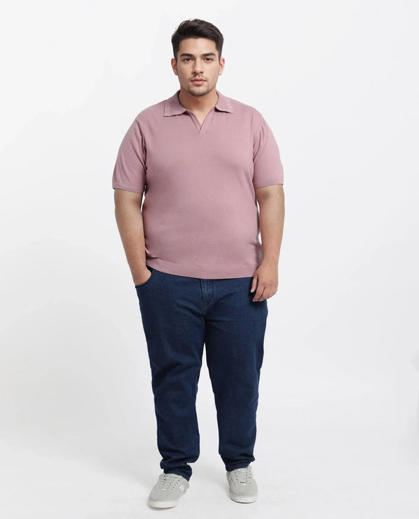 Rare Rabbit Men Teny-L Dusky Pink Cotton Nylon Fabric Short Sleeve Polo