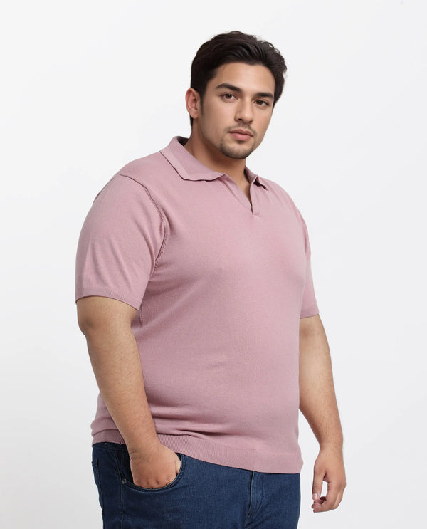 Rare Rabbit Men Teny-L Dusky Pink Cotton Nylon Fabric Short Sleeve Polo