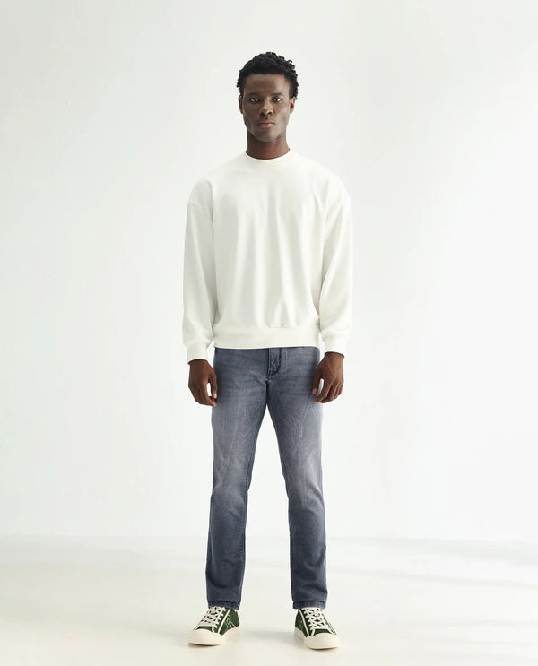 Rare Rabbit Men's Ter Navy Mid Wash Mid-Rise Slim Fit Jeans
