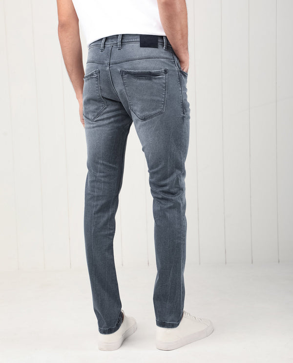 Rare Rabbit Men's Ter Navy Mid Wash Mid-Rise Slim Fit Jeans