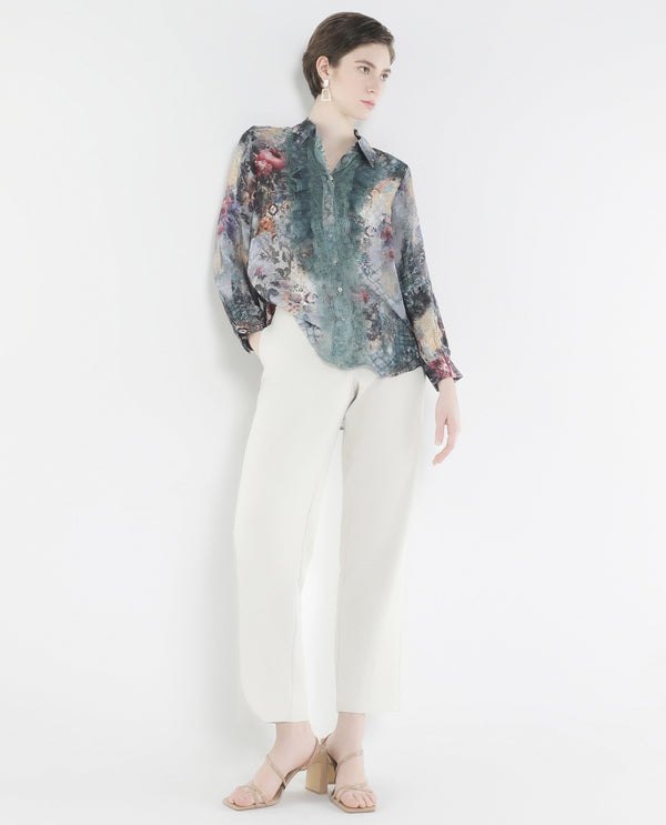 Rareism Women Tinga Multi Viscose Fabric Full Sleeve Collared Neck Button Closure Digital Print Shirt
