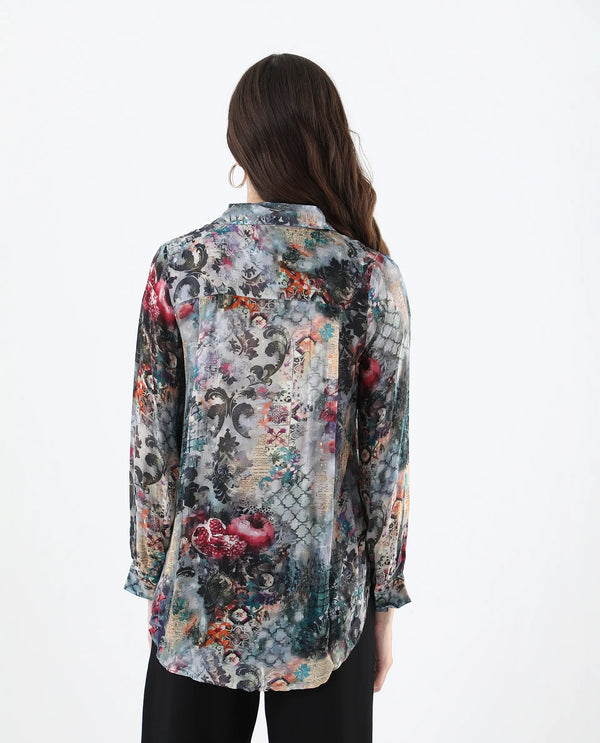 Rareism Women Tinga Multi Viscose Fabric Full Sleeve Collared Neck Button Closure Digital Print Shirt