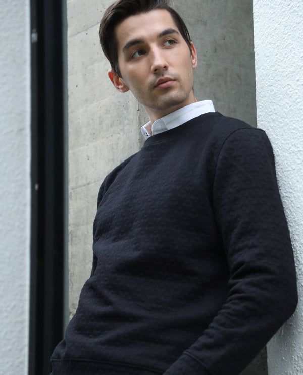 Rare Rabbit Tony Primary Black Sweatshirt Cotton Poly Fabric Full Sleeve Crew Neck Slim Fit
