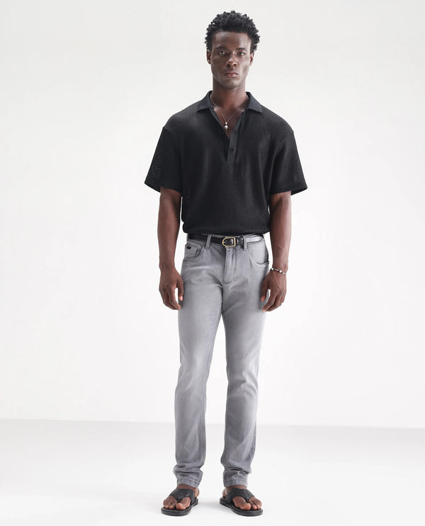 Rare Rabbit Men's Toulouse Light Grey Light Wash Mid-Rise Slim Fit Jeans