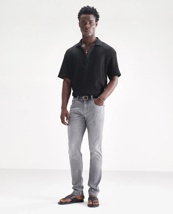 Rare Rabbit Men's Toulouse Light Grey Light Wash Mid-Rise Slim Fit Jeans